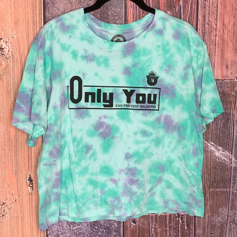 Only You Can Prevent Forest Fires Tie-Dye Crop Top